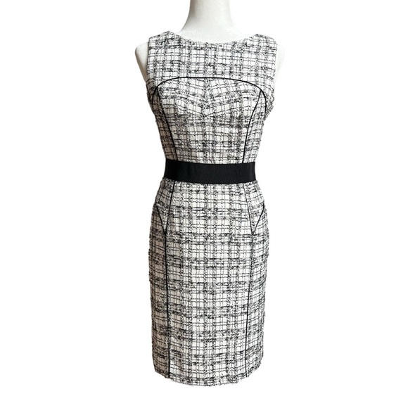 Milly Black and White Halter Sheath Midi Dress - Picture 2 of 15